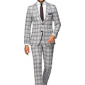 Selling with online payment: Used Suit Supply Havana Grey Check Suit - Size 46R