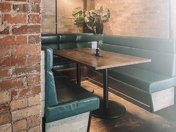 Book a table: Book a booth seat, you’re welcome to work from our pub