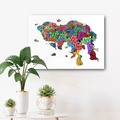  : Coloured Hong Kong Island Typography Map Print on Canvas