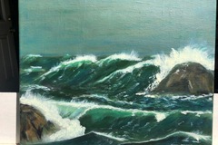Selling with online payment: Storm Waves Crashing Green