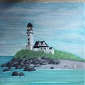Selling with online payment: Lighthouse with Gull on Sand
