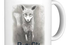 Selling: PCMS Fox Art Coffee Cup- B&W