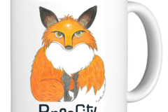 Selling: PCMS Fox Art Coffee Cup- Color