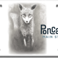 Selling: PCMS Fox Art License Plate- B&W