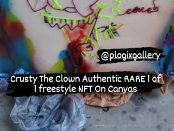 Sell Artworks: Crusty The Clown Authentic RARE FReestyled on canvas NFT FReestyl