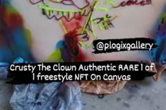 Sell Artworks: Crusty The Clown Authentic RARE FReestyled on canvas NFT FReestyl
