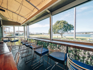 Free | Book a table: Work remotely with a panoramic view of the Davistown waterfront