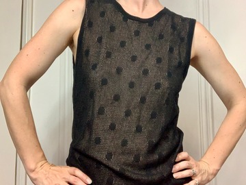 Selling: Ann Taylor Black Dot Semi Sheer Sleeveless Sweater