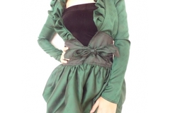 Sale retail: Veste en soie pour femme de couleur verte 