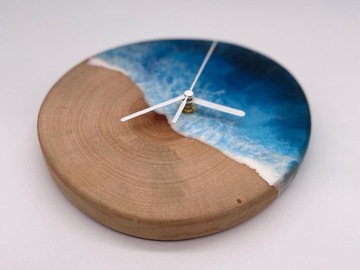  : Wood Slice x Ocean Style Epoxy Resin Clock