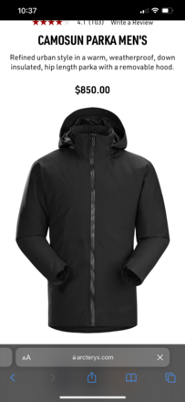 Arcteryx men's camosun clearance parka