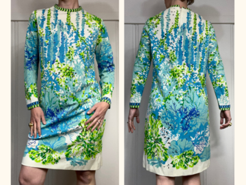 Selling: Vintage Coral Print Shift Dress