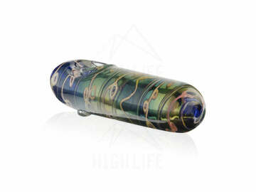 Post Now: 5" Blue and Pink Fumed Glass Steamroller