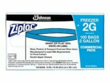  : Ziploc® 70761 2 Gallon Freezer Bag - 100 / CS