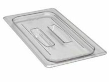 Post Now: Cambro 30CWCH135 Camwear Clear 1/3 Size Food Pan Cover with Handl
