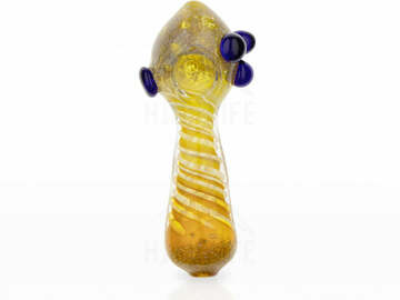  : 4" Heavy Glass Swirl and Marbles Hand Pipe
