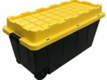 Post Now: Centrex 64GTBXTCBY Tough Box Black 64 Gal Tote / Wheels and Yello