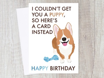  : Corgi Dog Lover Birthday Card