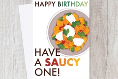  : Have a Saucy, Naughty Birthday Card for Friends; Pasta; Carbs