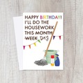  : Happy Birthday Housework Chores Card for Roommate or Partner