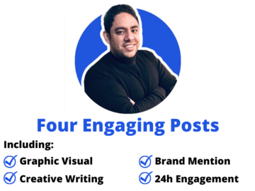 Post Package: I will create 4 posts and engage with all comments