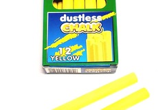 Liquidation/Wholesale Lot: Omega Dustless Board Chalk, 3 1/4 x 0.38, Yellow, 12sticks/Box