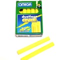 Liquidation/Wholesale Lot: Omega Dustless Board Chalk, 3 1/4 x 0.38, Yellow, 12sticks/Box