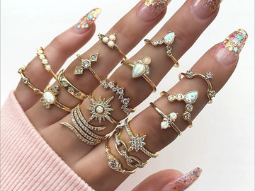 Buy Now: 35 Pieces Boho ring set of 17