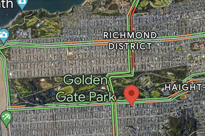 San Francisco CA, Parking Spot Next to Golden Gate Park
