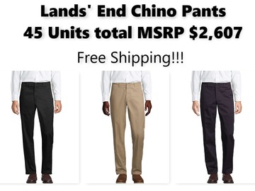 Liquidation/Wholesale Lot: Lands' End Non-Iron Tailored Chino Pants 45 units $2,607 MSRP