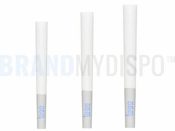 Equipment/Supply offering (w/ pricing): Branded Preroll Cones - White Rice (1300) Brand My Dispo