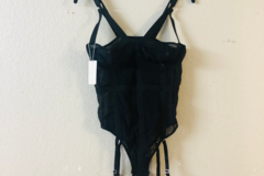 Selling: Dallianse Eva Bodysuit w/ Garter Straps & Snap Crotch, Black, XL