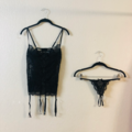 Selling: Dallianse Daiana Corset w/ Matching Crotchless Panty (Black, OS)
