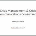 Booking without online payment : Crisis Management and Communications Consultancy