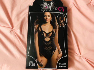 Selling: G World Intimates Queen of Hearts Ruffle Lace Open Back Teddy