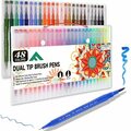 Liquidation/Wholesale Lot:  4 pc.Lot Of Dual Tip Brush Marker 48  Pen Set Fine & Brush Tip