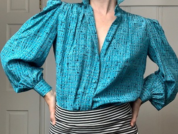 Selling: Show-stopping 100% Silk Vintage Blouse