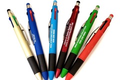 Liquidation/Wholesale Lot: Misprint 4-Color Plastic Retractable Pens with Stylus –  #5061