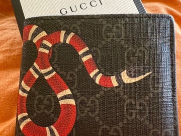 For Sale: GUCCI Kingsnake print GG Supreme wallet $525