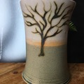 Vente au détail: Vase grès "arbre" gravé