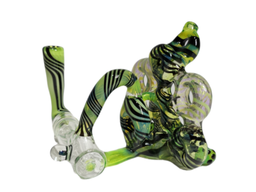 Post Now: Slyme Swiss Perc Inline Glass Recycler Rig by Artist Pipes