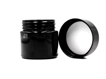 Contact for pricing: 3oz Black PET Jar with CR Lid & PE Liner - 608 Count