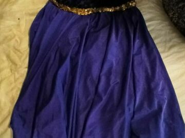 Selling with online payment: Size 8 Dance Wear Dress With Leotard Bottom / Purple with Gold Tr