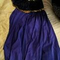 Selling with online payment: Size 8 Dance Wear Dress With Leotard Bottom / Purple with Gold Tr