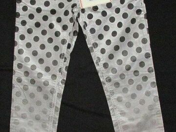 Selling with online payment: NWT Paper Wings 10 Velvet Jeans Gray Polka Dot Black Ombre Skinny