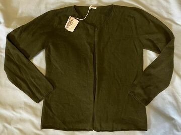 Selling with online payment: NWT $116 Ketiketa Size 12 Cardigan Minimal Sweater Wool Girl Moss