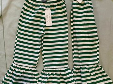 Selling with online payment: NWT 2 Pair A.T.U.N. Size 4 4T 5/6 Pants Striped Christmas Holiday