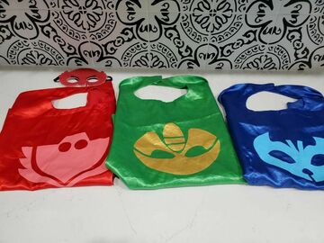 Selling with online payment: PJ MASKS Cape Sets 3 Owlette with mask Gekko Catboy without mask 