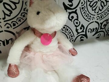 Selling with online payment: Claire’s Club Ballerina Unicorn Plush Toy with Tags Platinum edit
