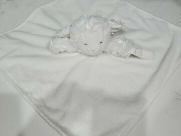 Selling with online payment: CARTER'S Lamb Baby Security Blanket White Blankie Pacifier Holder